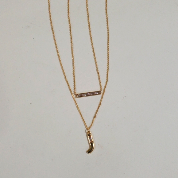 Elegant Gold-Tone Layered Initial Necklace, Stylish Personalized Women's Jewelry - Picture 3 of 10